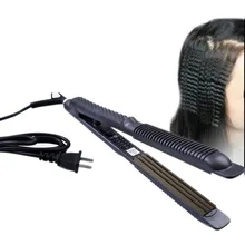 Профессиональный контроль температуры титановые электронные инструменты для выпрямления волос Выпрямление гофрированные щипцы волны Утюг