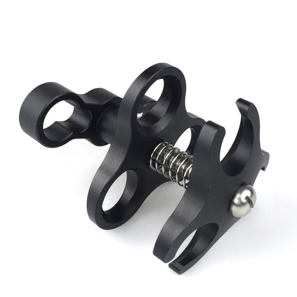 1 Inch Ball Arm Clamp 3 Hole Camera Waterproof Case Tray Ball Joint Arm System Combination Clamp Diving Flashlight Holder