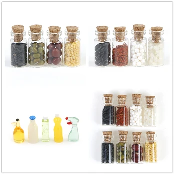 4/5Pcs 1:12 dollhouse miniature Mini Seasoning food bottle furniture toy match for dollhouse families collectible Gift 2019 1