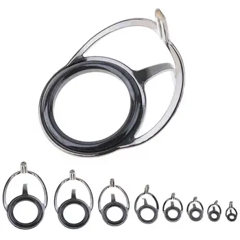 

8pcs Guide Oval Fishing Rod Eyes Guides Line Rings Pole Repair Kit Mixed Size Double Leg Fishing Rod