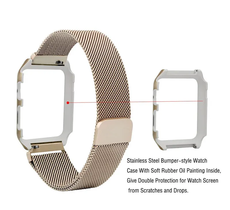 Чехол+ Миланский ремешок для apple watch band apple watch 4 3 5 44 мм 40 мм 3 iwatch 42 мм/38 мм браслет из нержавеющей стали correa