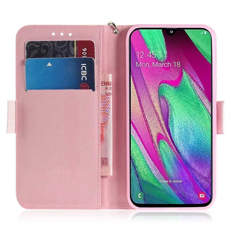 Чехол для телефона Etui Coque крышка чехол для samsung Galaxy A10 A20 A30 A40 A50 A60 A70 A80 A90 M10 M20 M40 чехол с 3D Cat Чехол-Кошелек на липучке