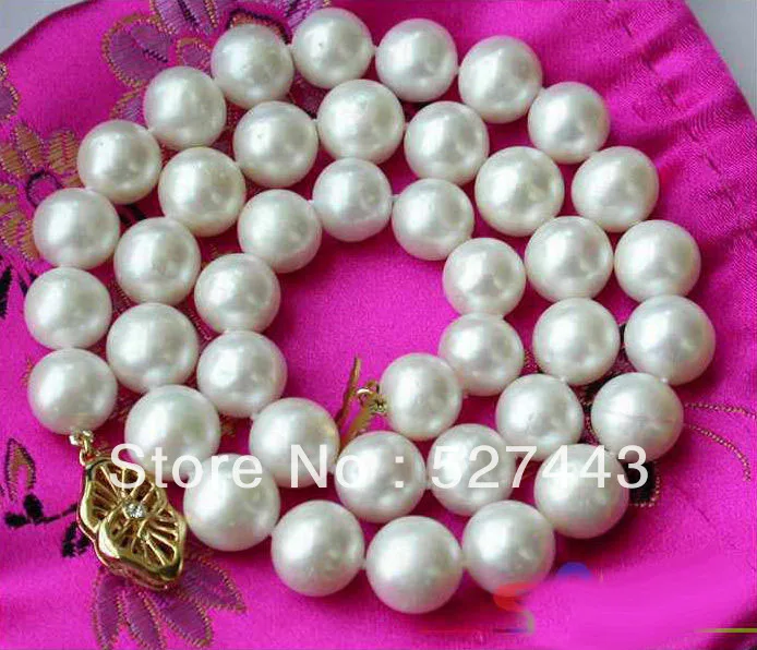 

Wholesale fast AA++ 17" 11mm WHITE ROUND FRESHWATER PEARL NECKLACE (A0501)