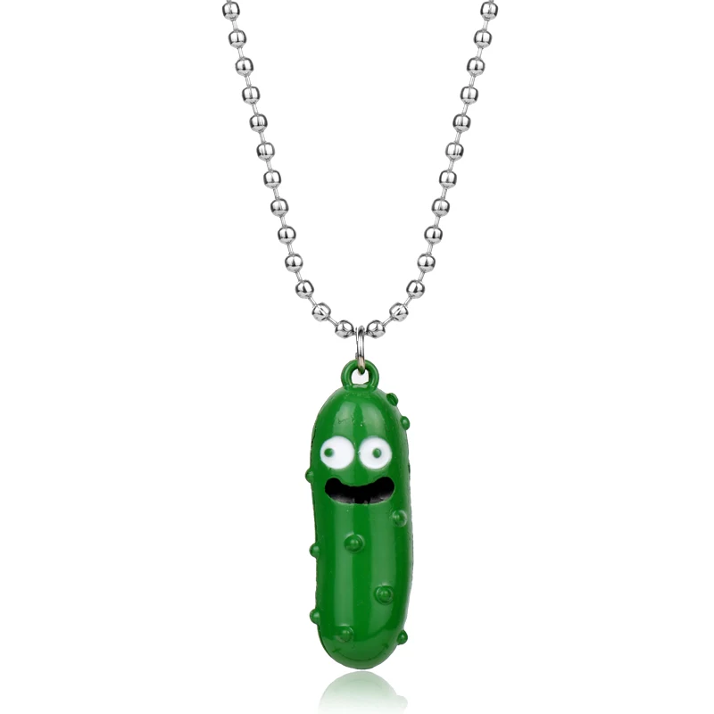 

MQCHUN New Fashion Rick And Morty jewelry Metal Rick Cucumber Vegetable Necklace For Women Men's Jewelry Children Friends Gift