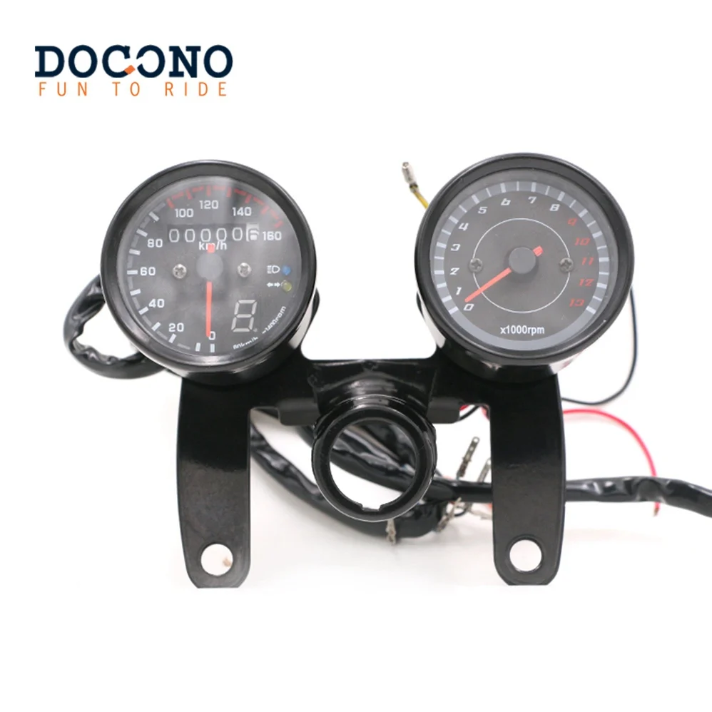 12V мотоцикл 13000 RPM тахометр км/ч Спидометр двойной одометр датчик с светодиодный