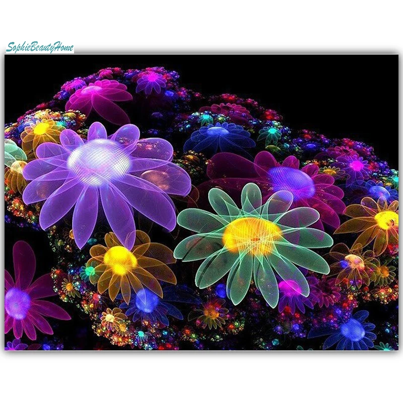 

Sophie Beauty Home 5D DIY diamond artificial flowers multicolor 3D mosaic cross stitch suit wall stickers decorative patterns