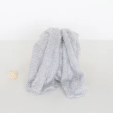 Светло-серые вязаные одеяла для новорожденных пушистые обертывания Детские реквизит для фотосессии для маленьких мальчиков Пеленание Одеяло пушистое короткое одеяло корзина слой