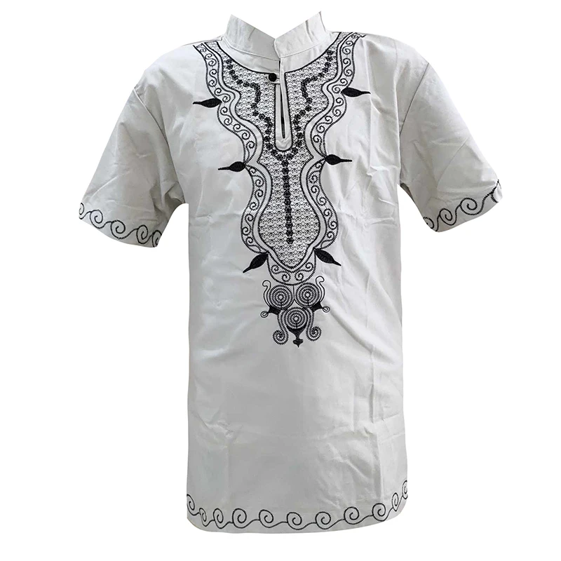

Muslim Mens Craft Embroidery T-Shirt Nuttiness Stylish Short Caftan Tops