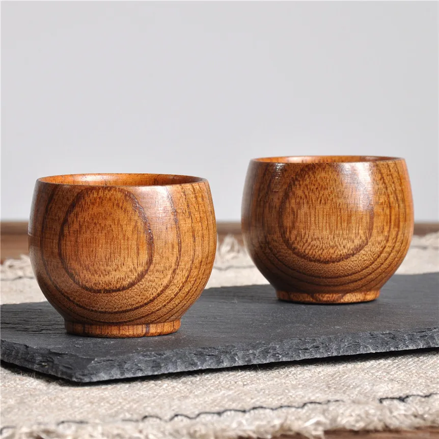 

Handmade Natural Wooden Cup for Drinking Coffee Tea Beer Juice Milk Water Mug Primitive Tea Cup 0301#