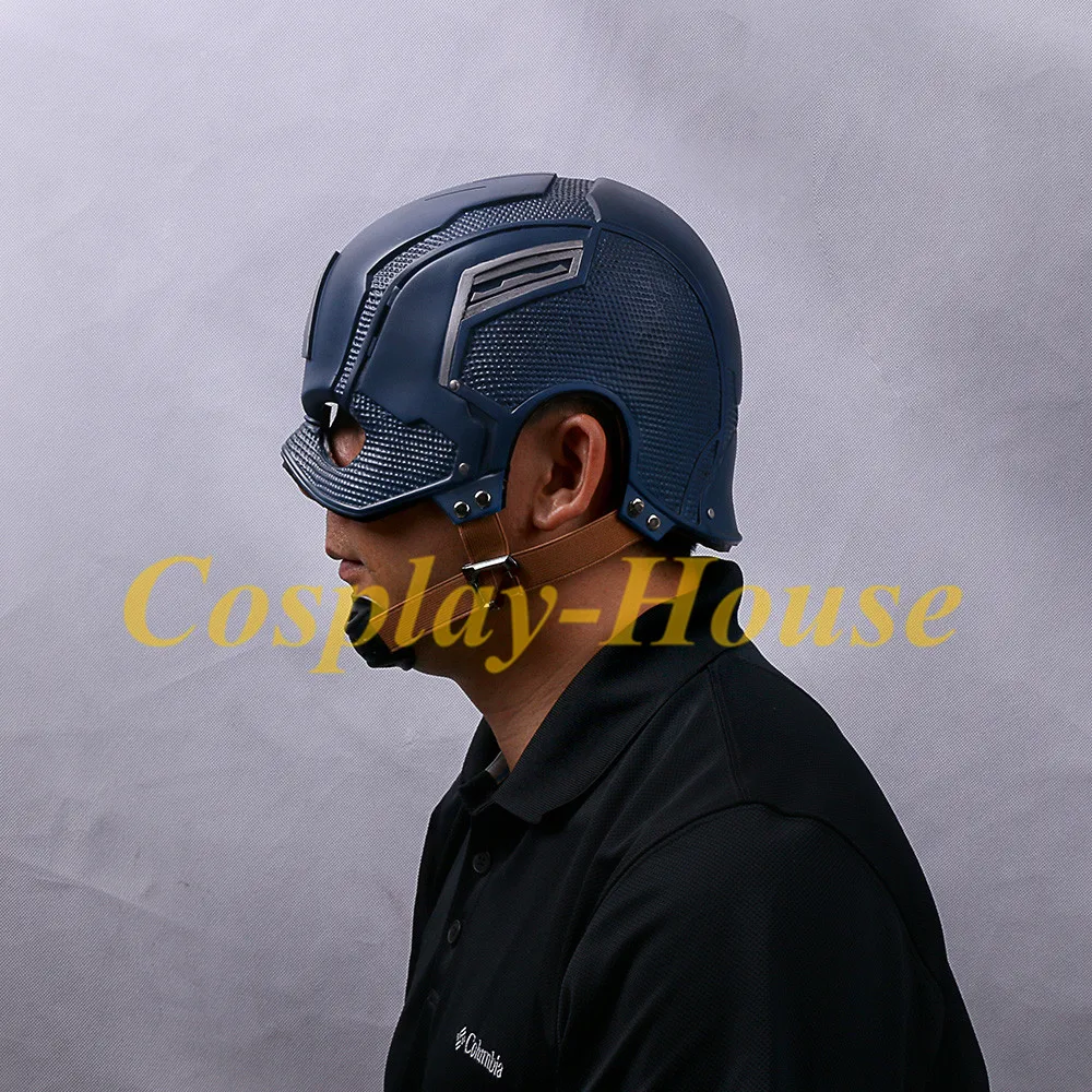 Cos Movie Superhero Captain America Helmet Latex Cosplay Steven Rogers Mask PVC Man Adult Halloween Party Prop (4)