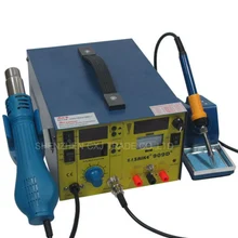 Saike 909D+ 3 в 1 Тепловая воздушная пушка паяльная станция+ источник питания постоянного тока сварочная паяльная ремонтная станция