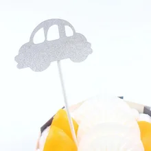 10 шт. многоцветный маленький автомобиль Форма блеск Бумага Bling вставить карту одежда для свадьбы, дня рождения подарки украшения торта 8*5 см