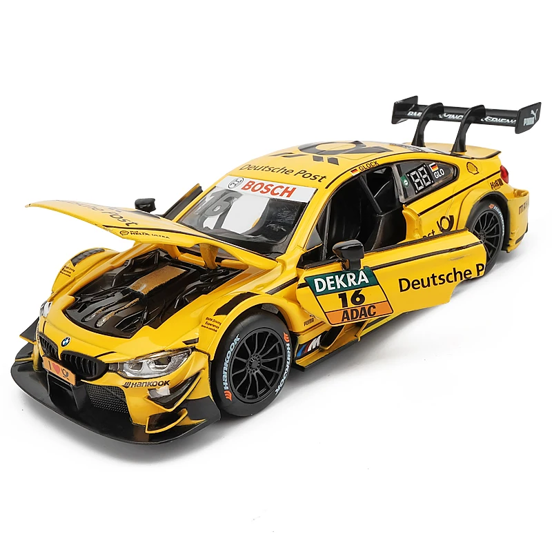 M4 ралли гоночный сплав модель автомобиля 1:32 M4 DTM гоночная команда живопись оттягивающая Реплика со звуком и светильник литая под давлением Модель автомобиля игрушки