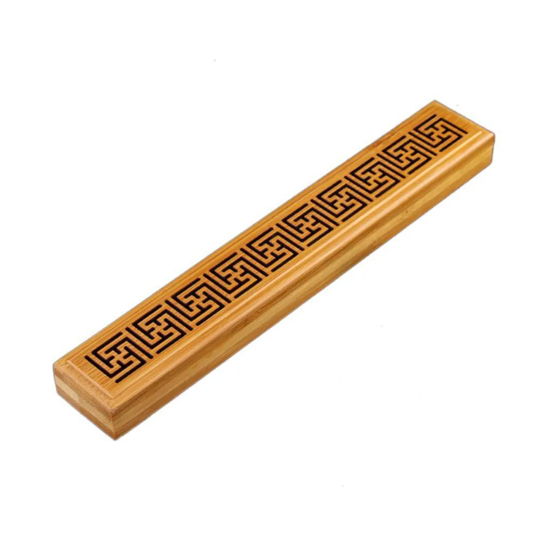 Natural Wooden Incense Stick Box Burning Insence Burner Holder Ash Catcher Home Office TeahouseDecoration