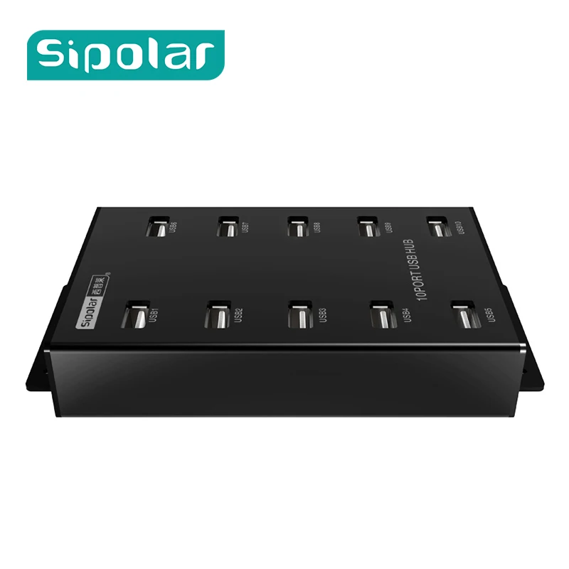 Силовой usb хаб Sipolar metal промышленный концентратор USB 2 0 с 10 портами для майнинга