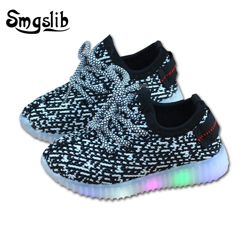 Eur21 36 kids new fashion children shoes with led light up shoes luminous glowing sneakers toddler
