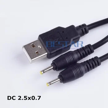 

Black 1 in 2 out DC power plug USB A to dual double 2 DC 2.5 mm x 0.7 mm 2.5x0.7mm Barrel Jack charging Power Cable 1m 2A