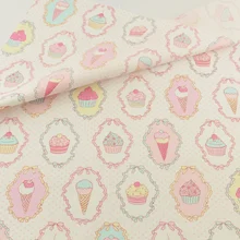 Cotton Fabric Pink Icecream Sewing Cloth Cover Home Textile Decoration Doll Bedding Clothing Patchwork Teramila Fabrics Quilting