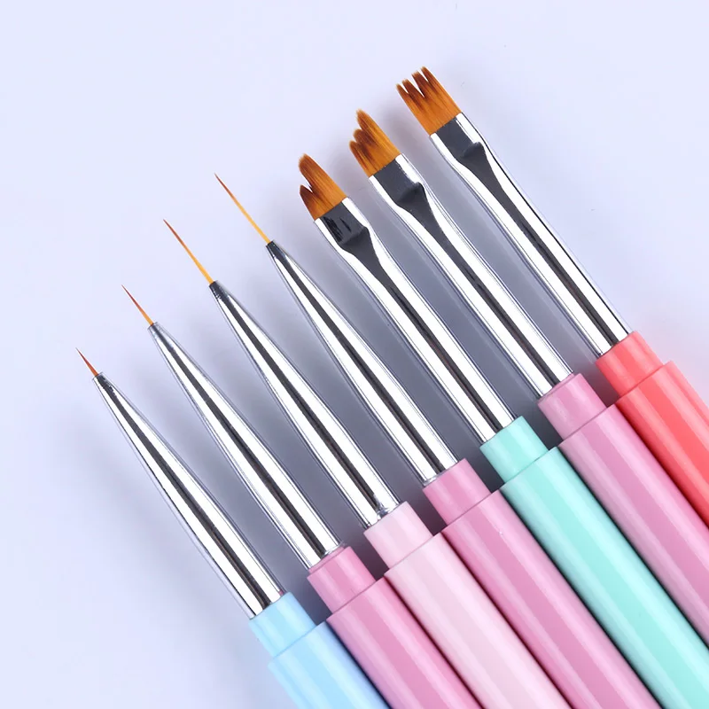 

1PC Acrylic Nail Art Brush Handle Nail Liner Painting Brush Flower Painting Drawing UV Gel Pen Colorful Manicure Nail Art Tool