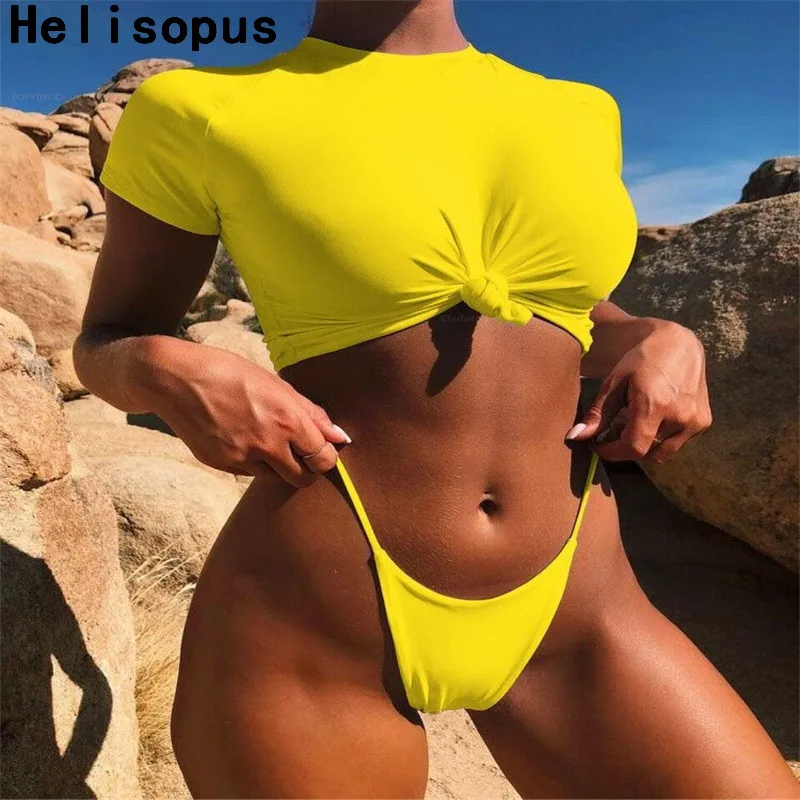 Helisopus 2018 Knotted Swimsuit Women Swimwear Female Swimsuit Two