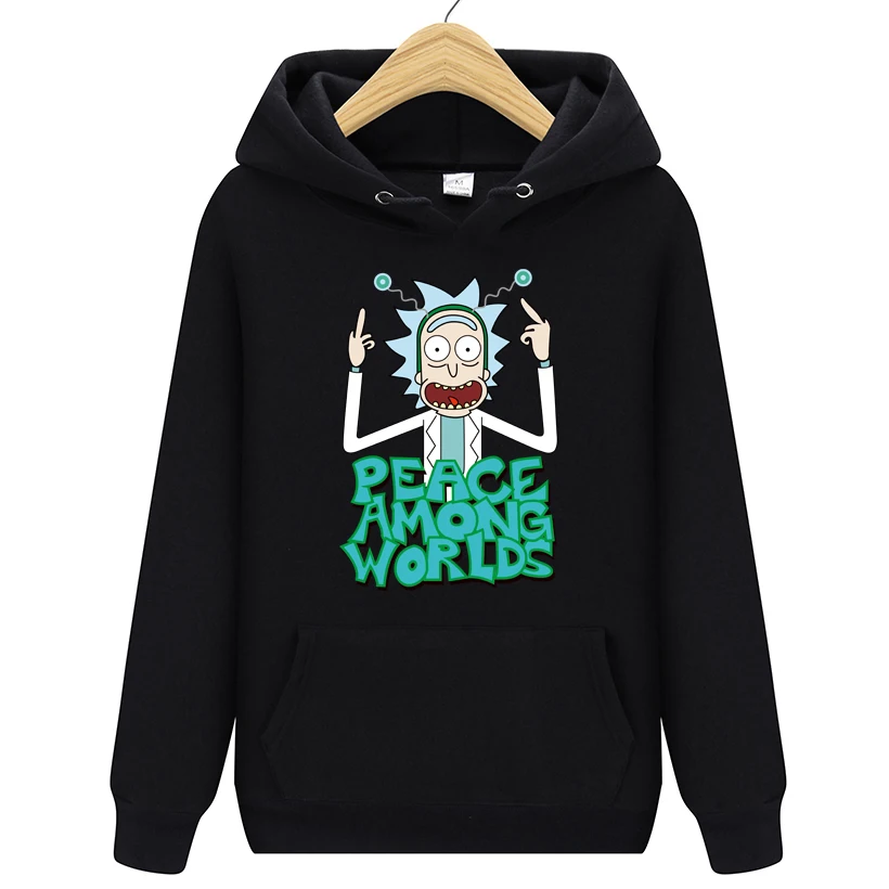 2019 خريف جديد تصميم ريك و morty رجل هوديس القطن مضحك طباعة هوديي رجل الأزياء ريك morty عارضة هوديي البلوز