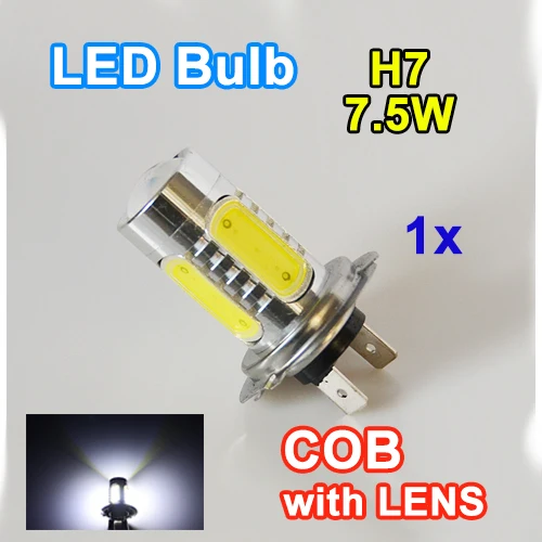 

1 X H7 7.5W High Power Car LED Headlight Super Bright Auto Fog Lamp COB 12V XENON White Bulbs