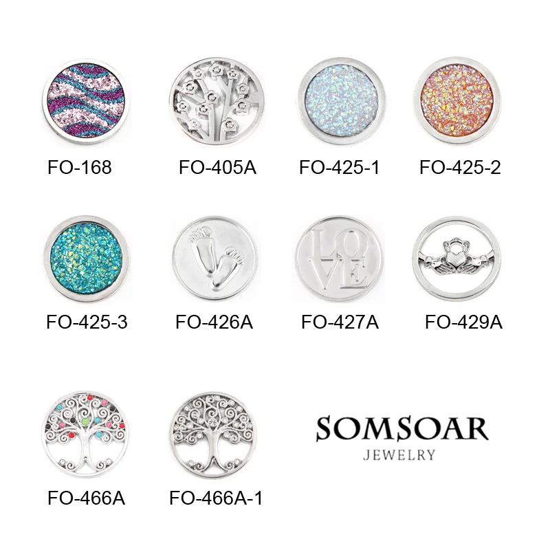 

Somsoar Jewelry Hot Design Tree of life baby feet Coin for My Coin Frame Pendant Necklace fit Women DIY Jewelry 10pcs/lot