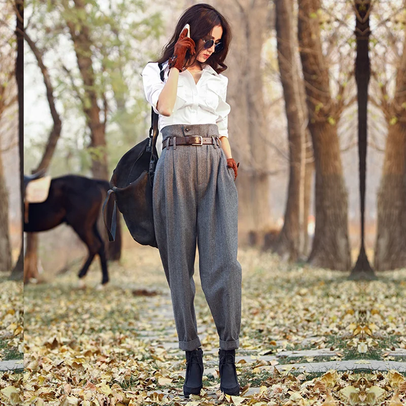 [AIGYPTOS] Spring Autumn Woolen High Waist Women England