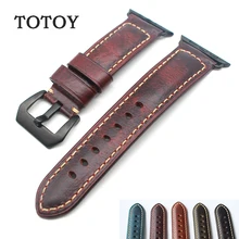 

TOTOY leather watch accessories fit apple strap 38 mm black green red apple strap 42 mm iwatch series 1 series 2 series 3 strap