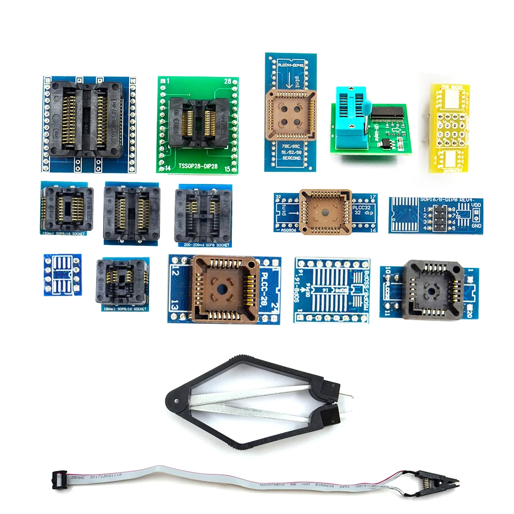 minipro TL866II плюс программист+ 24 адаптера+ SOP8 тестовый зажим AVR eeprom лучше, чем TL866CS/TL866A программист USB