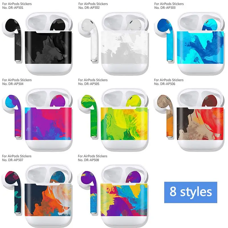

Bluetooth Headset Watercolor Sticker Protective Sticker Full Protector Skin Decal Cover for Earphone for Apple AirPods