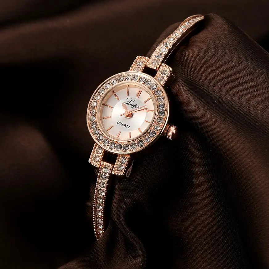 LAPAI бренд кутюр Для женщин унисекс Нержавеющая сталь со стразами кварцевые наручные часы платье часы подарок relogio feminino B50
