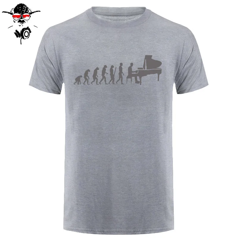 Evolution Pianist Piano Футболка мужская летняя с коротким рукавом День благодарения на заказ большой размер команда футболка с музыкальной тематикой
