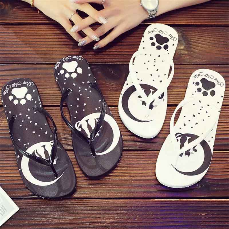 

Women Slippers Starry Sky Printed Cartoon Summer Beach Slippers Flip Flops Girls Sandals Shoes Women's shoes