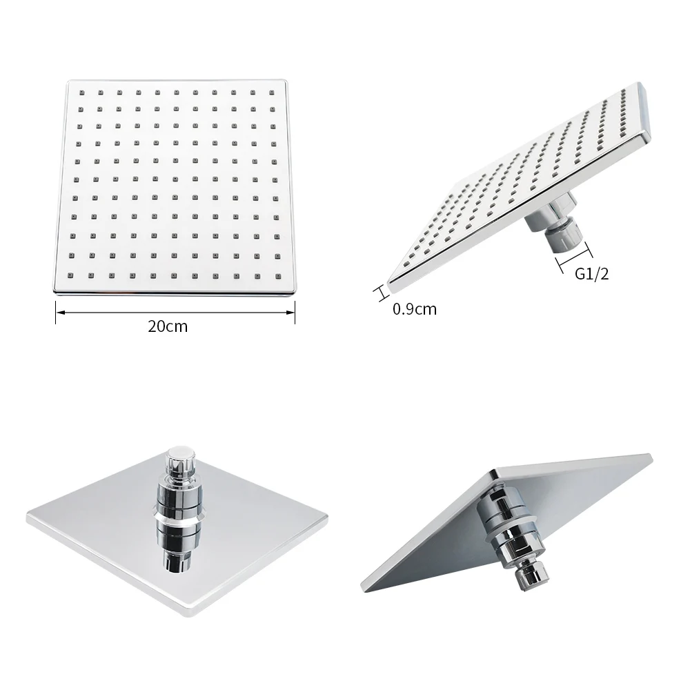 Квадратная ABS верхняя душевая головка струи душевая комната G1/2 внешняя резьба дождевой верхний опрыскиватель потолочный Душ кабина