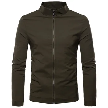 

2018 New Spring Autumn Men's Business Jackets Solid Fashion Coat Mens Casual Slim Stand Collar Brand Men Bomber Jacket