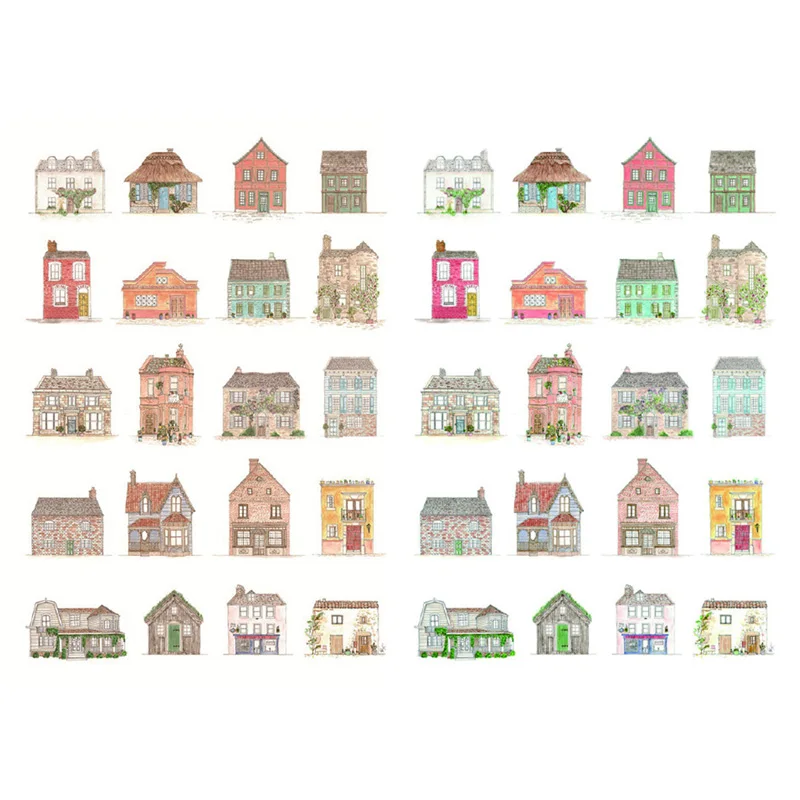 

1 PCS Hand-Painted Cartoon House Precut Aesthetic Bullet Journal Stickers Scrapbooking Stationery Sticker Flakes Art Supplies