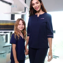 Половина рукава униформа медсестры медицинские хирургические халаты скраб рабочая одежда Бесконечность стрейч Больничная стоматологическая клиника Рабочая Униформа или женский набор