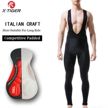 X-Tiger весь черный 5D гелевый коврик Pro Велоспорт комбинезон MTB велосипед велосипедные брюки анти-пот монтажный Велоспорт нагрудник брюки для мужчин