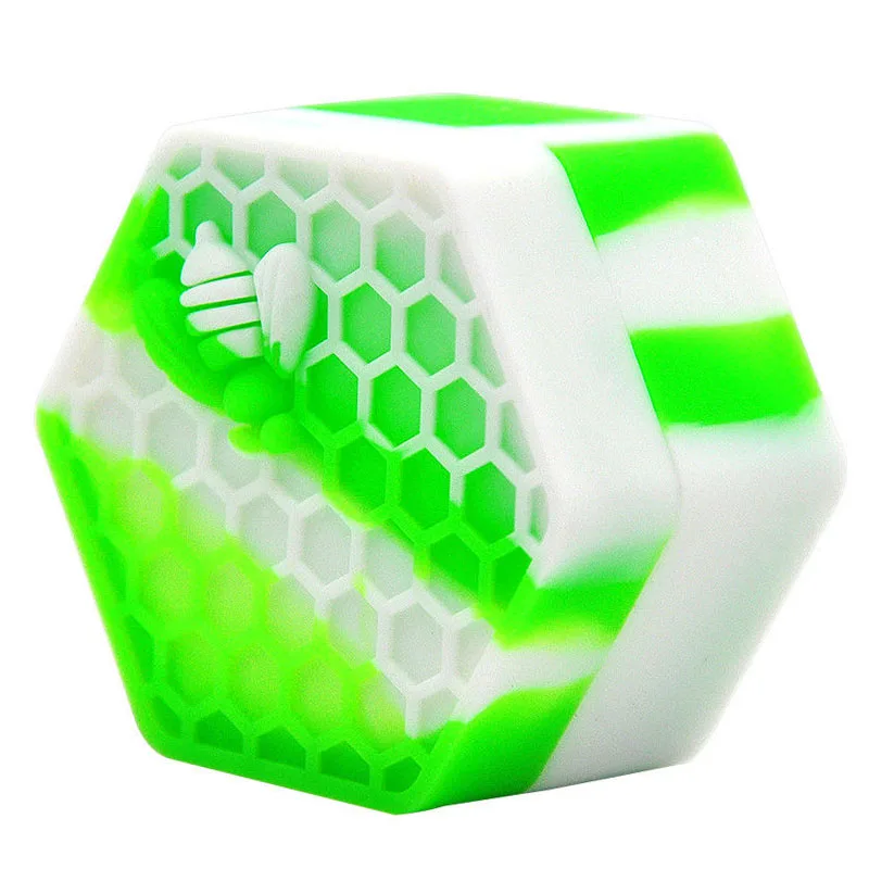 JX-LCLYL 1x Portable 26ml NonStick Hexagon Honeybee Silicone Dab Container Wax Jar