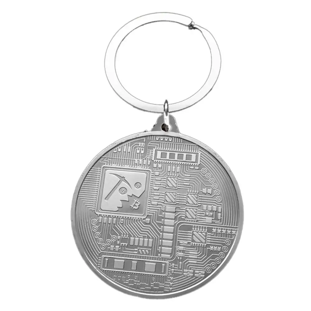 Bitcoin Keychain Gold Plated Bitcoin Coin Key Accessories BTC Coin Art Collection Bitcoin Keychain Gold Plated Bitcoin Coin Key Accessories BTC Coin Art Collection