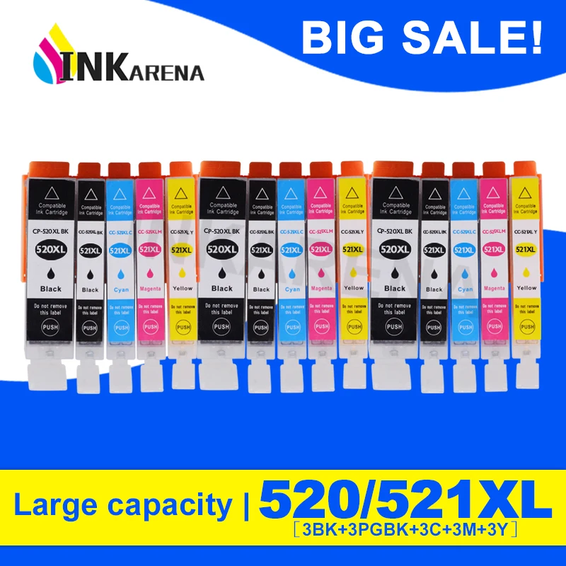 PGI 520 CLI 521 картридж с чернилами для принтеров Canon PIXMA IP 3600 4600 4700 MX860 MX870 MP540 MP550 MP560 MP620