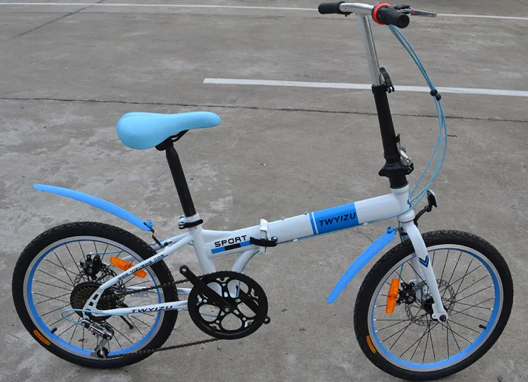 Складной велосипед 20 дюймов из высокоуглеродистой стали, двойной дисковый тормоз для детей, взрослых, мужчин и женщин, супер портативный велосипед с переменной скоростью