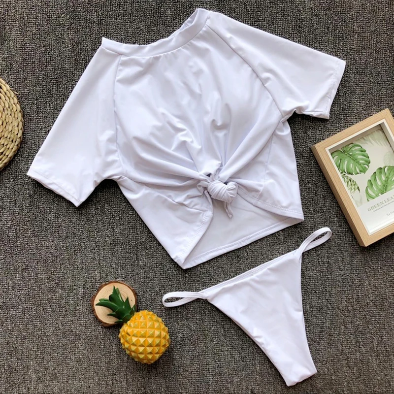 Vertvie, женская футболка, купальник,, женский спортивный купальник, для плавания, Бразильское бикини, два предмета, костюмы, стринги, купальный костюм - Цвет: Прозрачный