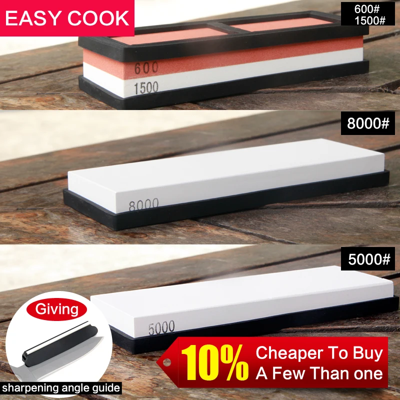 

3pcs 6001500 5000 8000#Grit Combination Corundum Dual-sided Whetstone Sharpening Stone for Kitchen Knife Sharpener