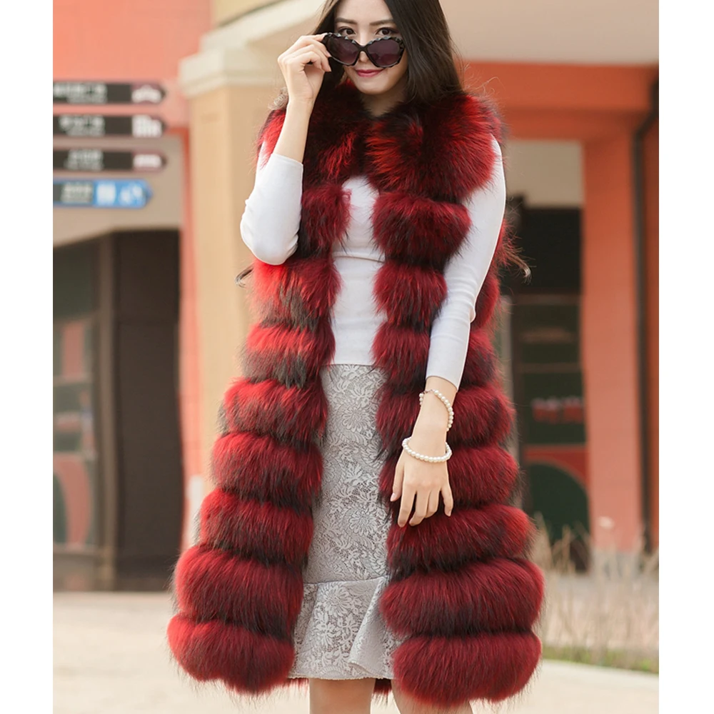 2018 Real Natural Fur Vest Women's Genuine Warm Leather Jacket Overcoat Girl's Coat V#03 | Женская одежда