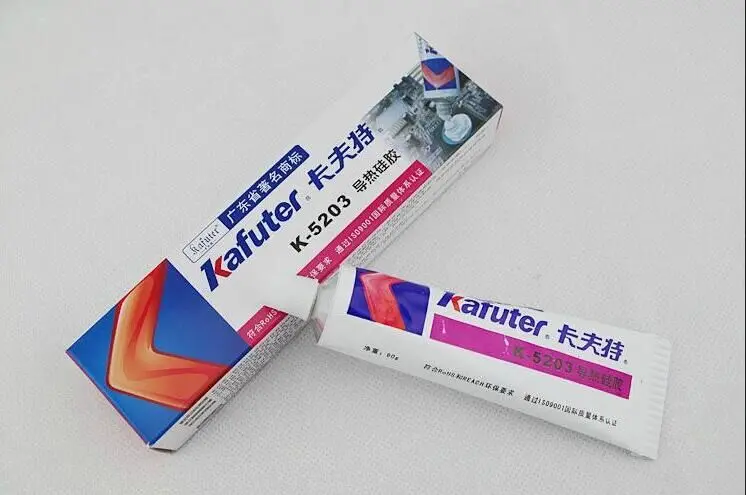 

2Pcs kafuter 80g k-5203 LED thermal conductive silicone CPU bonding adhesive thermal paste coefficient 1.2 white