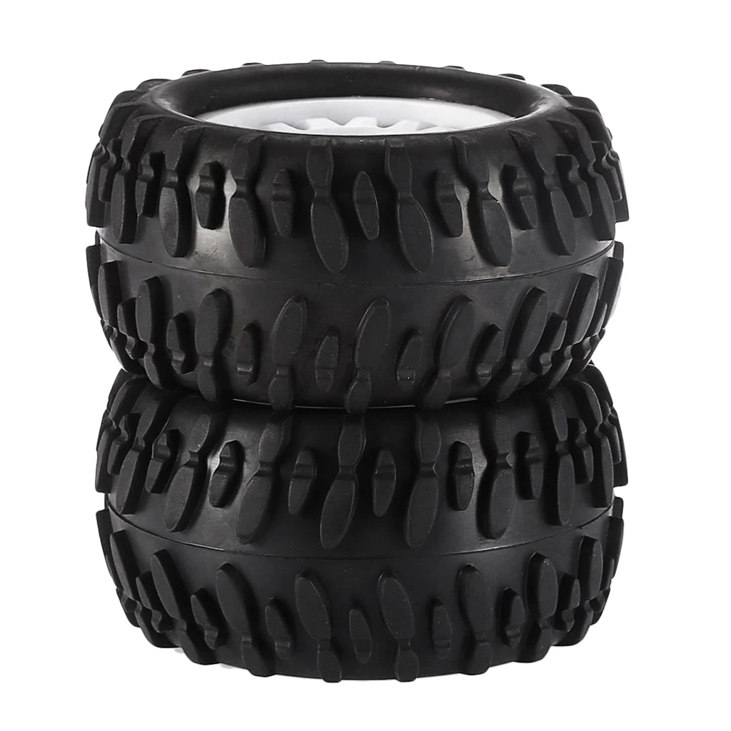 4x Rubber Tires Wheel Rim Tires for 1/16 RC HSP HPI ZD Racing Wltoys Monster Truck
