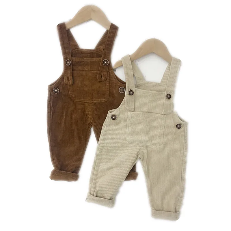 

12M to 6 years baby & kids boys girls corduroy casual fall winter overall pants children fashion pocket jumpsuits suspender