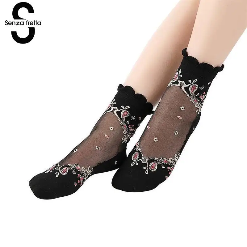 Buy Women Lace Socks Summer Ultra thin Transparent